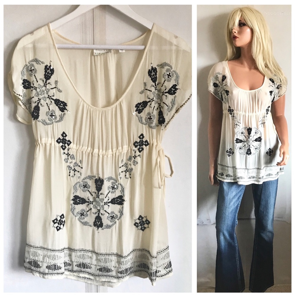 UO Kimchi & Blue Embellished Boho Tunic Top - Picture 2 of 8